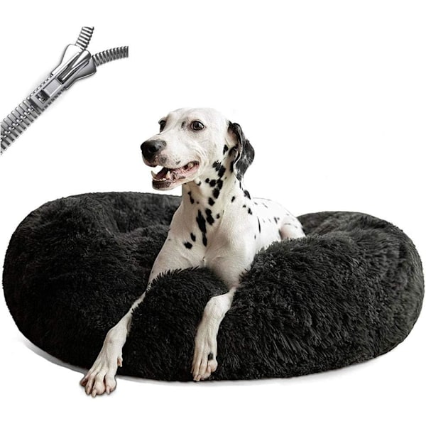 Lugnande Donut Cuddler Djurbädd, Supermjuk Varm Och Bekväm Oval Design Lämplig För Husdjurs Sovvanor, 50cm, Med Allergivänlig Och Lätt Att