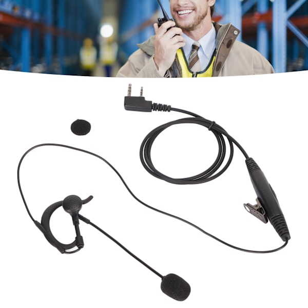 Walkie Talkie-headset med mikrofonpinne, avansert PTT-mikrofon, K-hode, universell erstatning for Baofeng