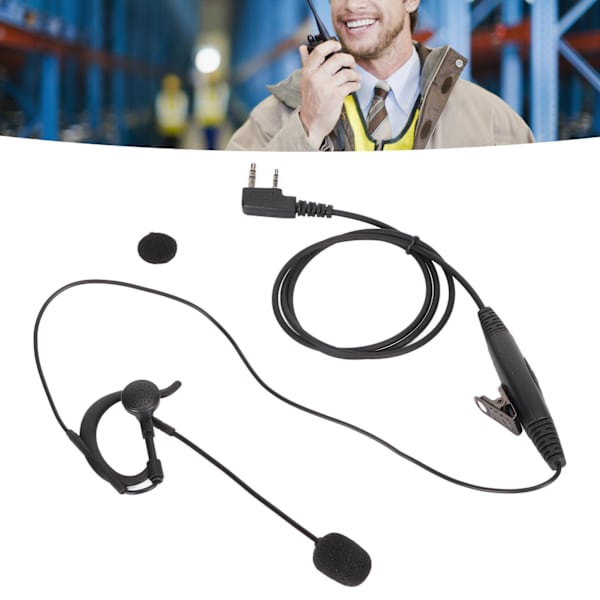 Walkie Talkie Headset med mikrofonstang Avanceret PTT Mikrofon K Hoved Universal Udskiftning til Baofeng