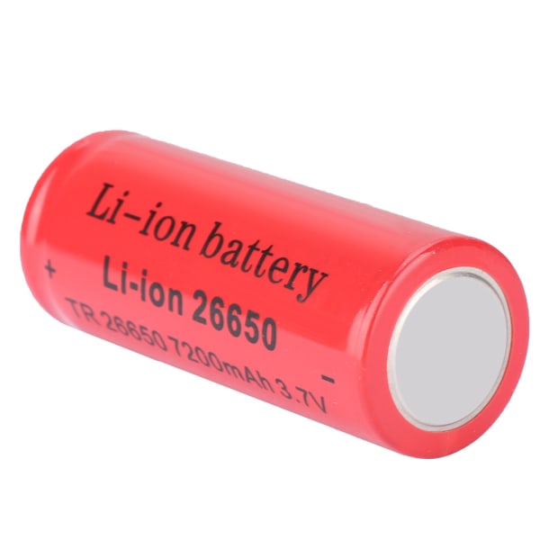 26650 7200mAh 3.7V Uppladdningsbart Batteri Mini Storlek Bärbar Stor Kapacitet Röd