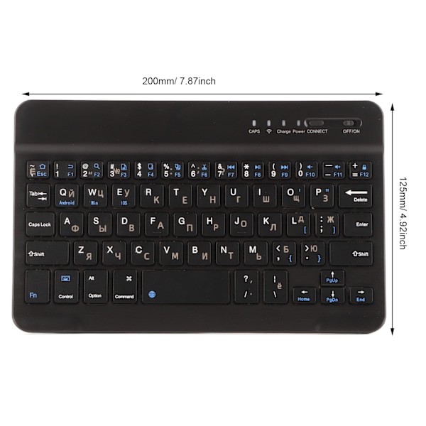 7 tommer genopladelig ultratynd russisk trådløs Bluetooth-tastatur til Andriod til Win til IOS