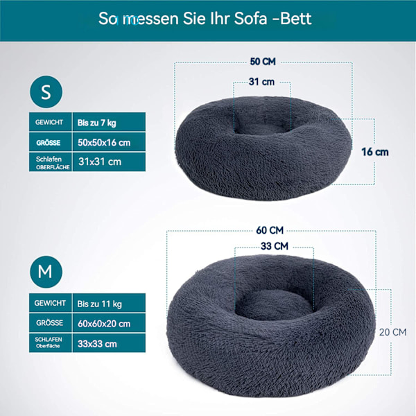 Bekväm Oas för Din Pälsbeklädda Vän, Ångestdämpande Donut Cuddler Värmande Mysig Mjuk Rund Säng, Lugnande Hund- & Kattsäng Med Fluffig Fuskpäls Plyschkudde,