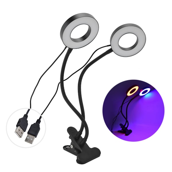 LED-kasvivalo, kaksisuuntainen, 360° säädettävä, USB-käyttöinen, sisätiloihin