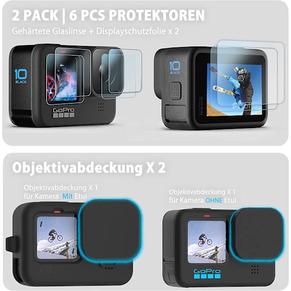 Camera Armor, Dammtätt Batterilucka med Silikonlinsskydd, Ersättning för Hero11/Hero10/Hero9 Black Actionkameror