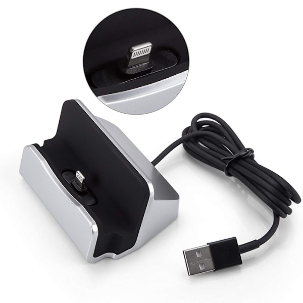 For iPhone Magnetisk Skrivebords Ladestasjon Hurtiglading Data
