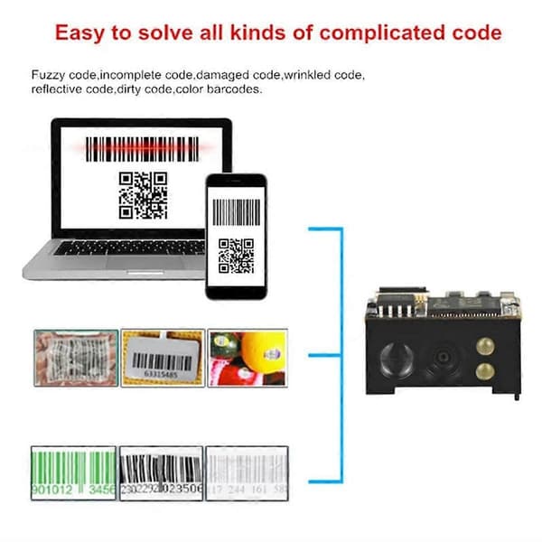QR-kodescanner PI Kiosk stregkodescannermodul 2D QR-kodelæsermodul RS232-interface stregkodelæser