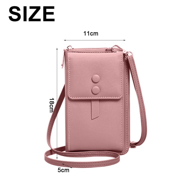 Mobiltelefon taske mode damer pu pung enkel flip crossbody taske