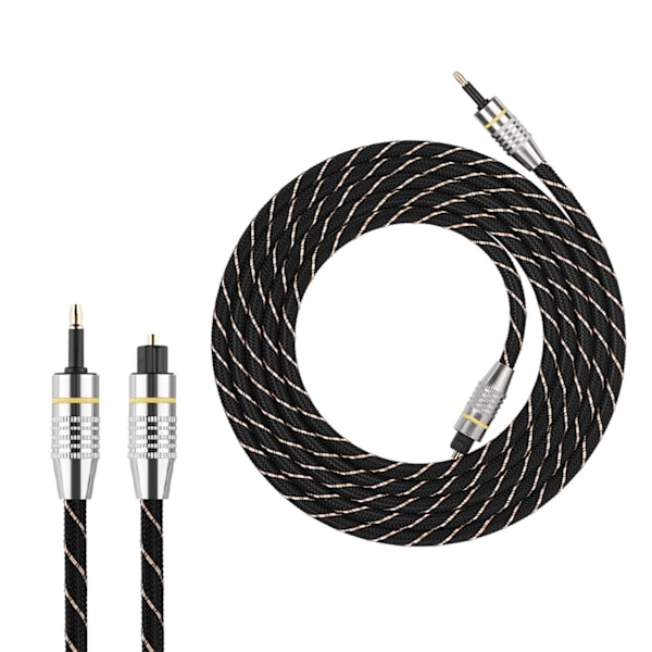 Toslink till Mini Plug 3,5 mm optisk fiber digital ljudkabel SPDIF guldpläterad kontakt 2m