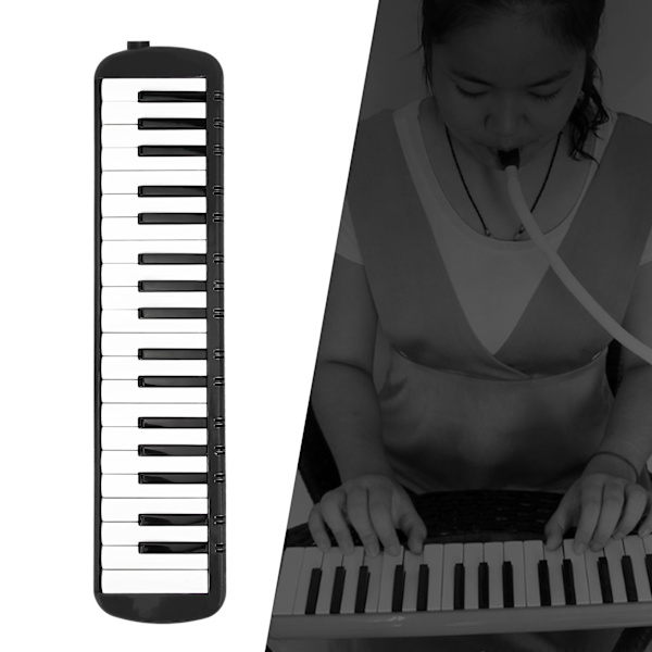 Melodica 37 kosketinta näppäimistö tuuli soitin aloittelijoille ammattimainen koulutus musta