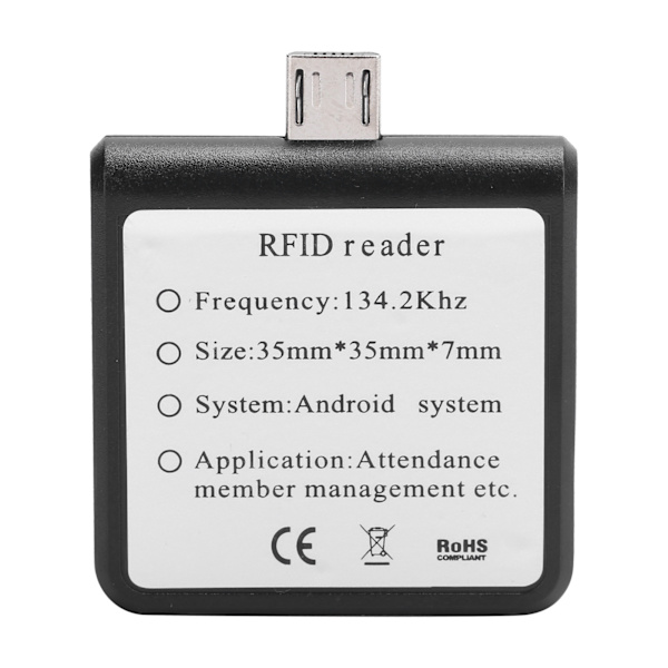 W86 Micro USB Mobiltelefon Kortläsare Bärbar för RFID Mobil ID-läsare för AndroidSvart