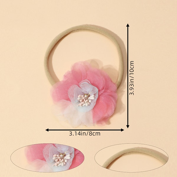 Chica babyhårband, nyföddfotograferingstillbehör, elastiskt hårband med mjuk blomma, en storlek passar alla för flickor