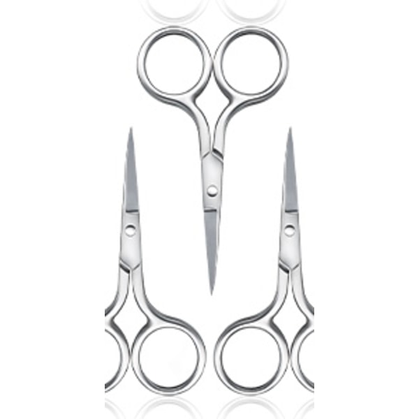 Rundade Saxar För Näsa, Ögonbryn Och Ansiktshår, Rostfritt Stål Groomingverktyg, Flerfärgad Display, 9,3 cm Professionell Hår