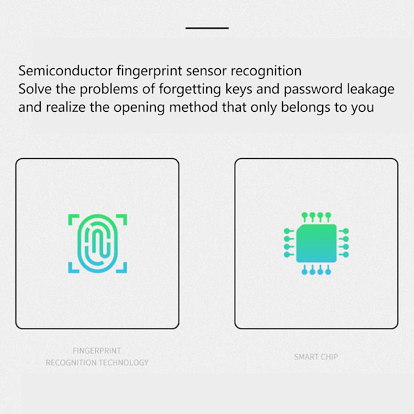 Sormenjälkilukko 0,5 sekunnin lukituksen avaus, vedenpitävä, 10 sormenjäljen tallennus, USB-liitäntä, peukalonjälkilukko, 3-värisellä valolla, matkalaukkuun, hopea