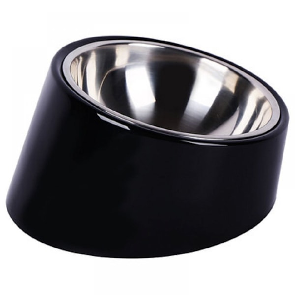 Steril Lutande Husdjursmatskål, Super Halkfri, Luktfria Material, Maskintvättbar, Dubbelanvändning Vatten & Mat, Rostfritt Stål, BPA-fri