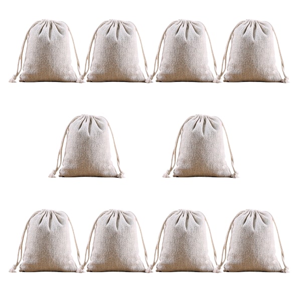 Dragskoväskor Bomullsväskor Linneväskor Hushållsväskor (10-pack) Style 3