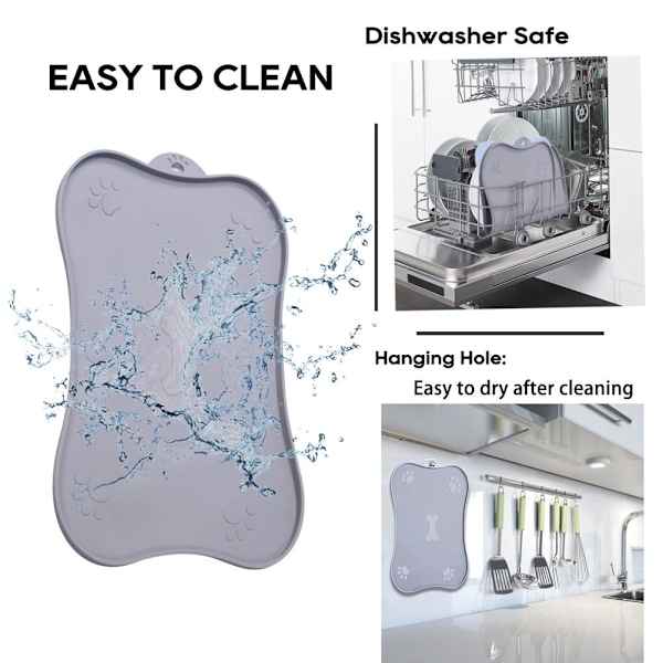 Vikbar Silikonmatta för Husdjursmat, Fläckresistent och Lätt att Rengöra, Tål Diskmaskin, Designad för Hundar och Katter