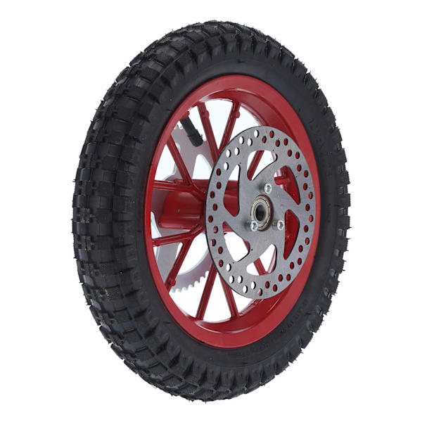 12,5x2,75 tuuman minipyörän takarengas, liukumaton kumi, terässeos, 47cc 49cc 2-tahti minicrossiin (punainen)