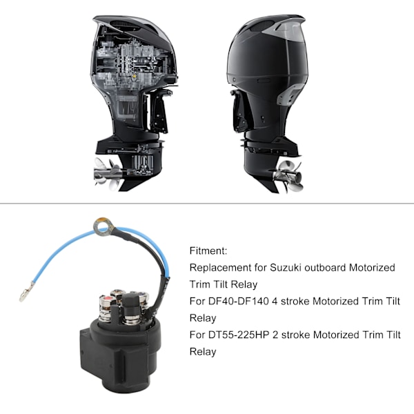 Power Trim Tilt Relä 38410‑94550 Ersättning för Suzuki Utombordare DF40‑DF140 DT55‑225HP