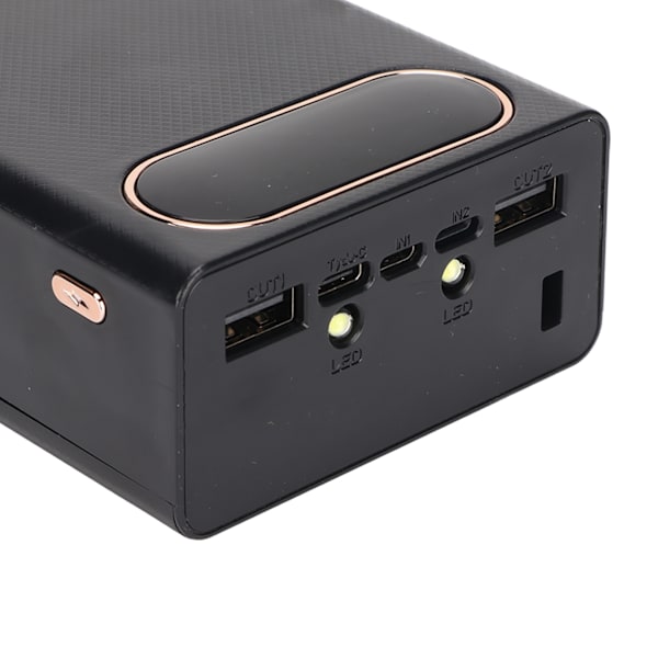 L20 18650 Batterihållare 10W DIY Mobil Powerbank Fodral Bärbar Batteriladdare med LCD-display för 20 Batterier Svart