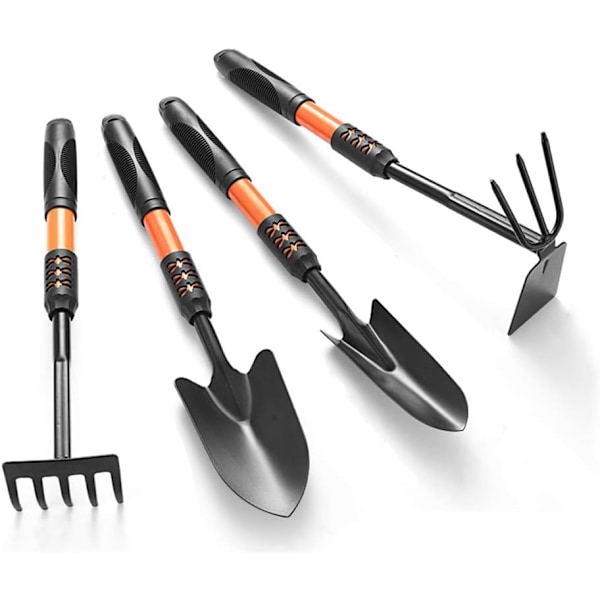 Trädgårdsspade Ergonomisk Design, Kolstål Polerat Rostfritt Stål Komfortgrepp, 4-delars Set för Grävning i Stenig Jord, Idealisk för Kvinnor