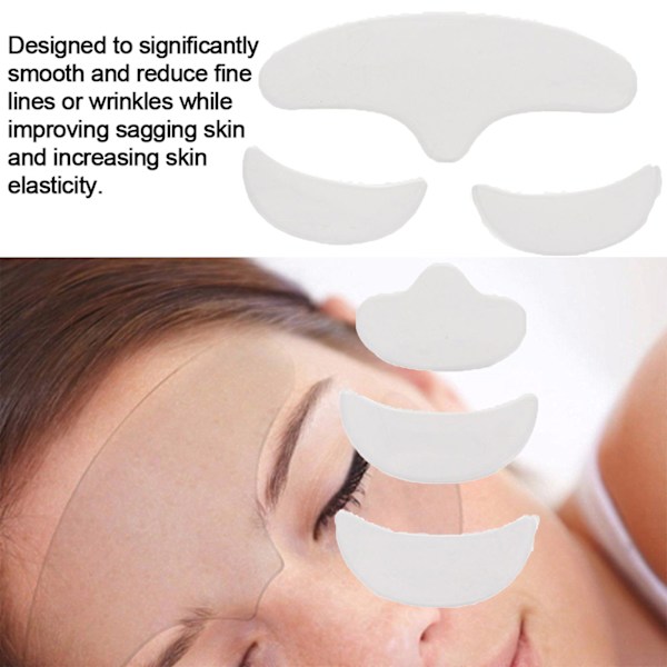 6 st Anti Wrinkle Silikon Patch Pad Hudlyft Återanvändbar Pannöga Haka Ansiktsplåster
