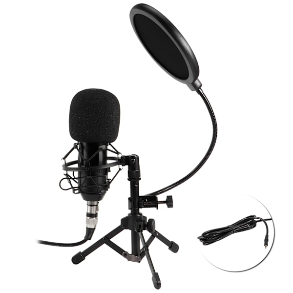 Kardioid XLR-mikrofon för podcaststudio, robust mikrofon med metallhölje levererar oöverträffad ljudkvalitet för streamers, musiker och innehållsskapare
