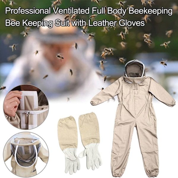Bisdräkt med handskar Biodlarskyddskläder Biodlardräkt Biodlare Utrustning Overall Bee Outfit