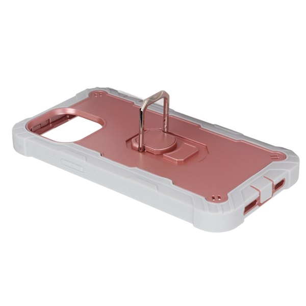Reptålig pansarskydd med stativ för iPhone 13 Pro Max mobiltelefoner Pansarskyddsfodral (grå guld)