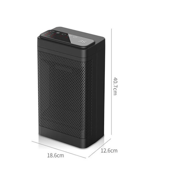 PTC Keramisk Radiator, Inomhusvärmare för Snabb Uppvärmning, Oscillerande med Termostat, Tyst Drift, Säker för Sovrum, Kontor, 24-Timmar