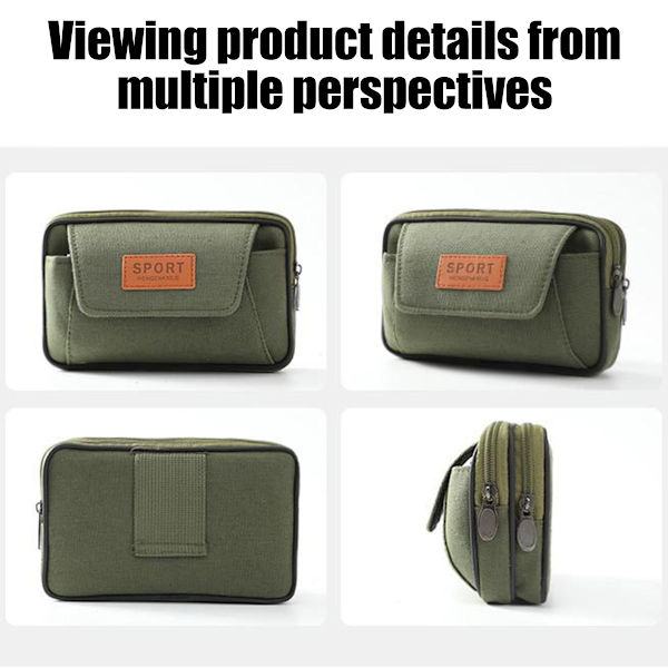 Lerret telefon Fanny pack for menn som bruker belte telefon veske