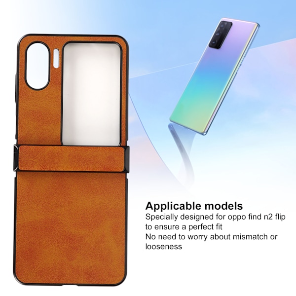 Kotelo Oppo Find N2 Flip -synteettinen nahka - ultraohut iskunkestävä puhelimen suojakotelo Oppo Find N2 Flip -ruskea