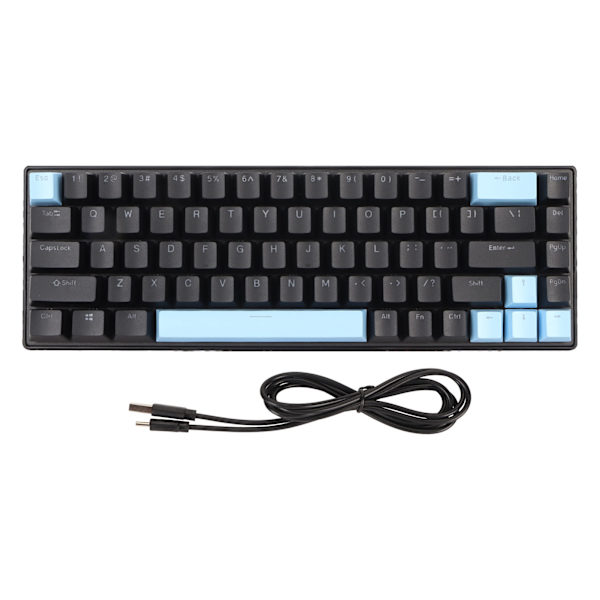 Spelande tangentbord USB 68 tangenter Blå omkopplare N-tangent rollover 10 RGB-bakgrundsbelysningslägen Trådbundet tangentbord för stationär dator