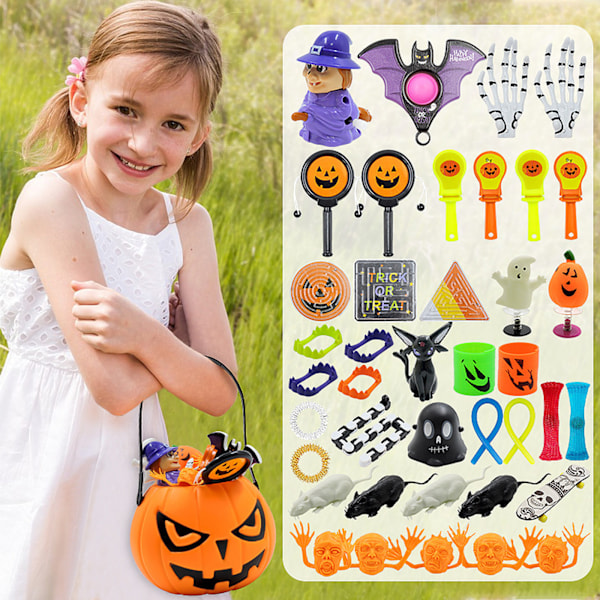 Halloween Magic, Oändligt Kul Halloween Högkvalitativt Plastmaterial, 41 st Klassrumspriser Bred Användning Bulk Halloweenleksaker