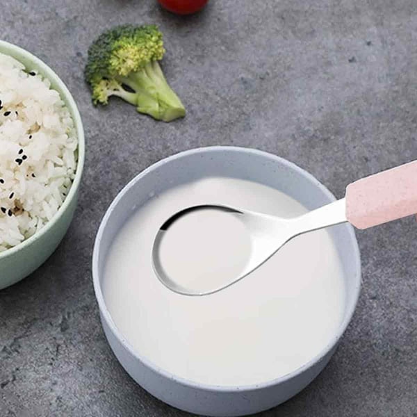Elegant Design Återanvändbart Bestickset, Rostfritt Stål Barnbestick Med Bra Grepp, Värmebehandlad Hållbar Konstruktion För Oöverträffad Hållbarhet,