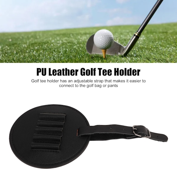 Golf Tee Hållare Organizer Bärbar PU Läder Golf Tee Förvaringsväska för Golfare Män Kvinnor Svart