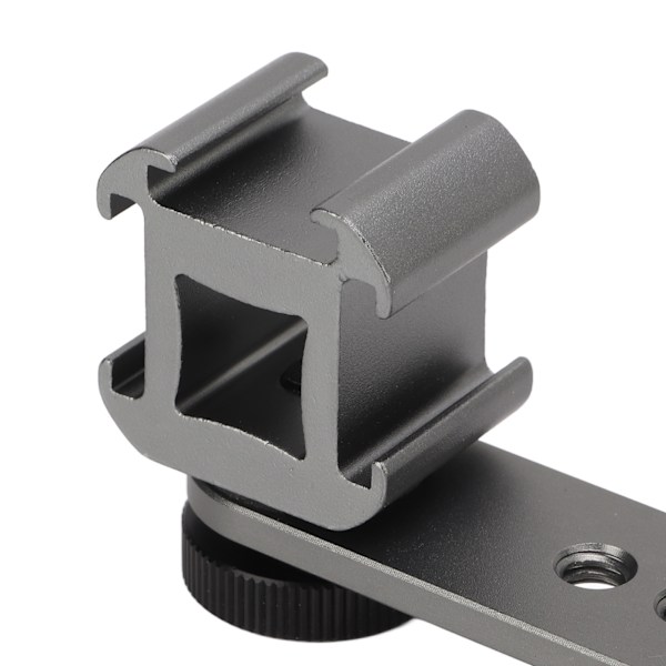 Trippel kallskoförlängningsfäste i aluminiumlegering, mikrofonstativfästeadapter för stativ, monopod, stabilisator, mörkgrå