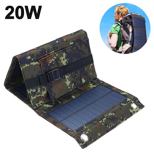 Solpaneler 20W Premium Monokristallin Fällbar Solladdning