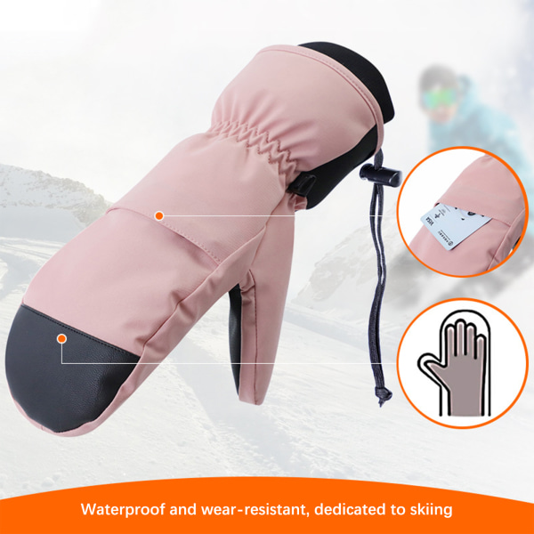 Skidhandskar Snöhandskar för Män & Kvinnor, Vattentäta Snowboardhandskar
