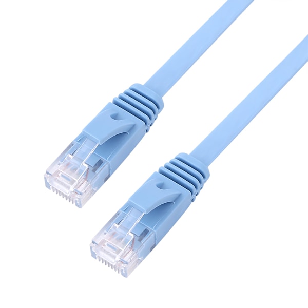 RJ45 CAT6 Ethernet nettverkskabel Flat LAN-kabel UTP Patch-ruterkabler 1000M Blå 0,5 meter