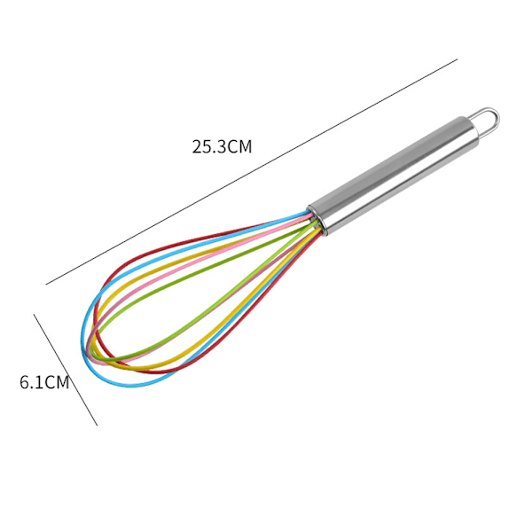Mini piskeris i silikone til madlavning - 2-pak med farvede ballonformede æggepiskere til blanding, piskning og slagning