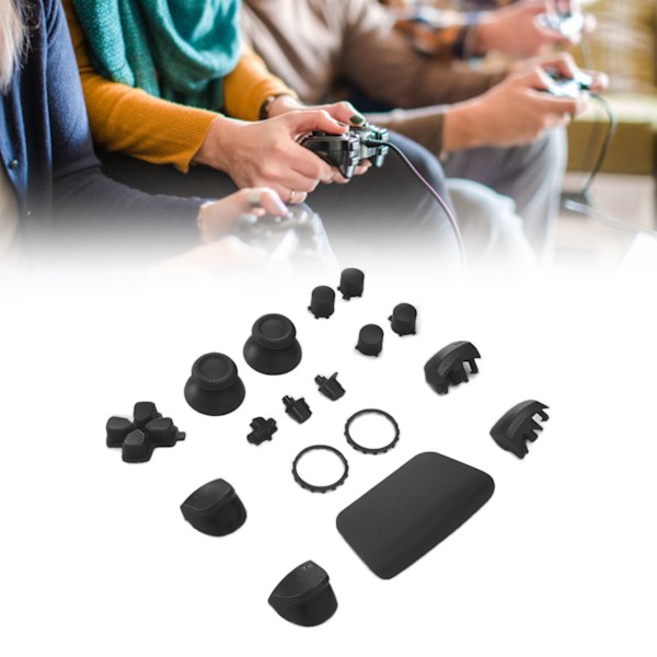Ersättningsknappar L2 R2 Full Buttons Set Ersättningsknapp Reparationssats för PS5 ControllerSvart