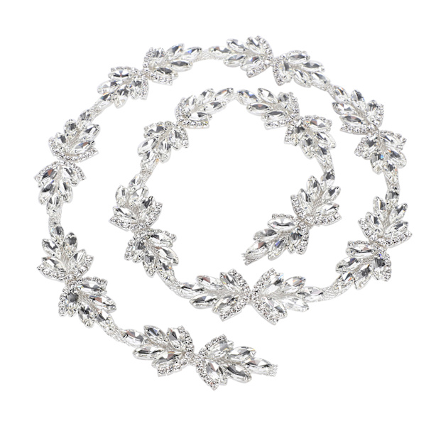 1yd krystal trim dekorativ sy håndværk kunstig diamant kæde applikation bælte til bryllup dekoration3cm hvid