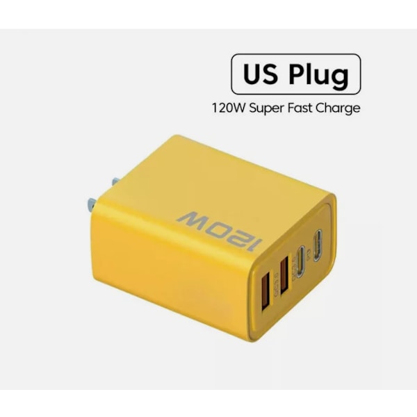 Ultratunn Multiportladdare, Power Delivery 120W 4-Port USB C Snabbladdningsstation med Quick Charge 3.0 för Mobiltelefoner, iPads, Surfplattor, Powerbank