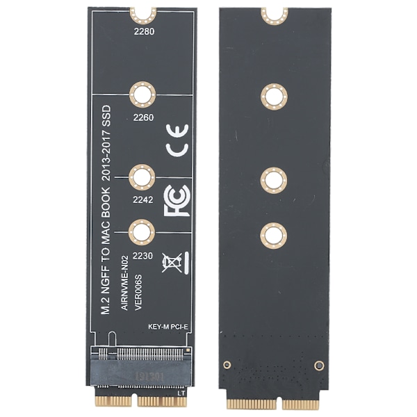 Sovitinkortti Musta ABS-kiintolevyasema sopii Macbook Air -laitteisiin vuosina 2013-2017 M.2 NVME PCIE3.0