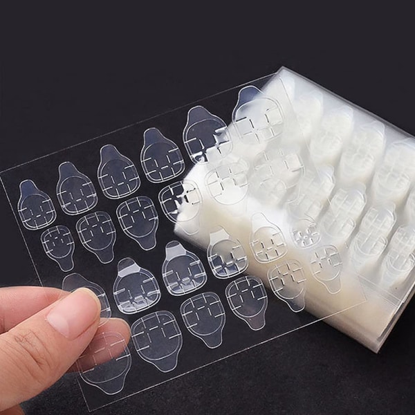 20 Sheets Nail Glue Stickers Double Side for Press on