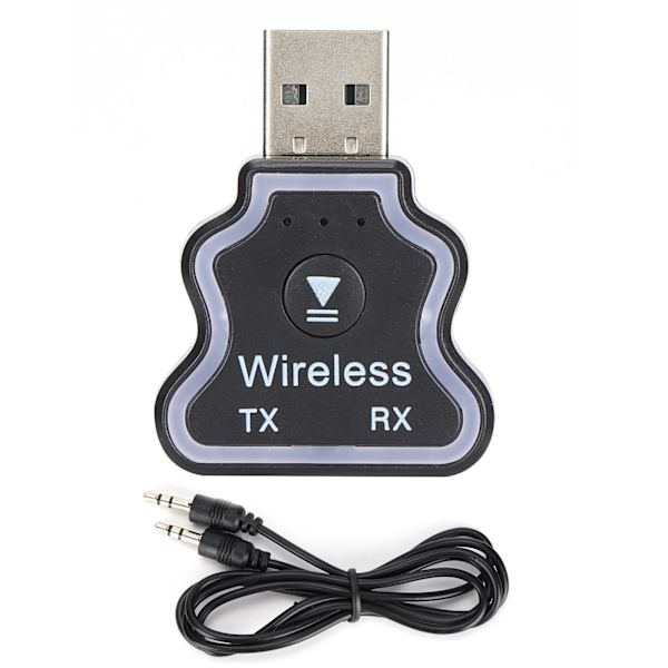 Bluetooth 5.0 Audio Sändtagare Mottagare Adapter Färgglad omgivande ljus USB Trådlös Audio Adapter