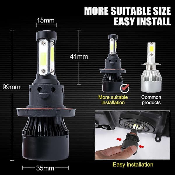 H13 LED Strålkastarlampor Kit CREE 6000K