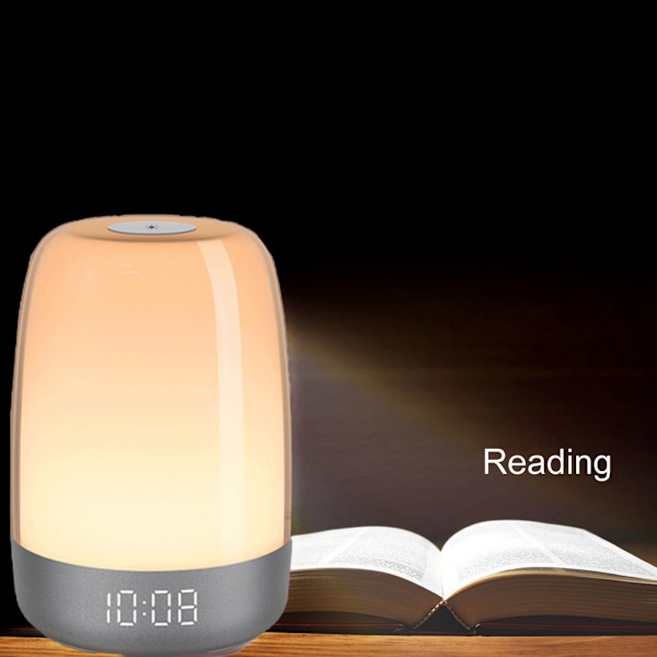 RGB Ambient Bordslampa Nattdukslampa, Soluppgångssimulering Väckarklocka, Sömnhjälpsfunktion med Naturliga Ljud, Babysäkerhet, Perfekt för Barnrum och