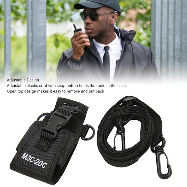 Walkie Talkie Holder - Letvægts bærbar universel nylon radiohylster til 2-vejs radio MSC 20C