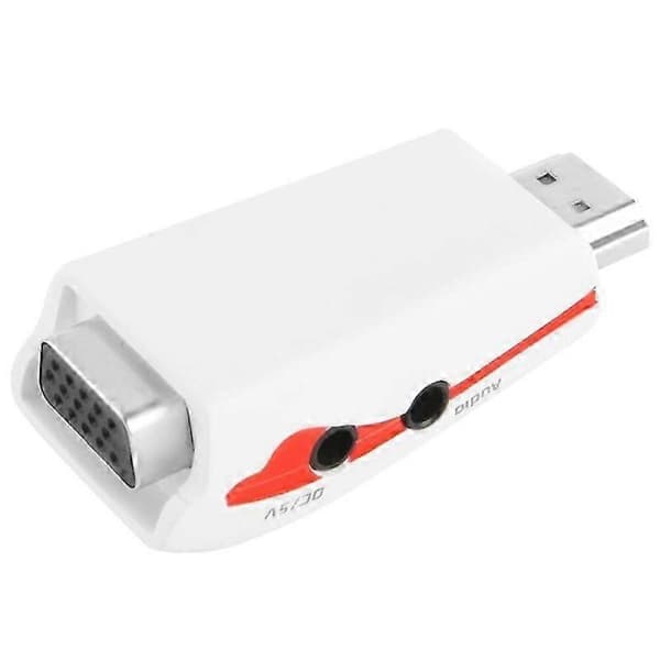GETIT HDMI til VGA-adapter med lydstøtte 1080P kompatibel med PC bærbar PC